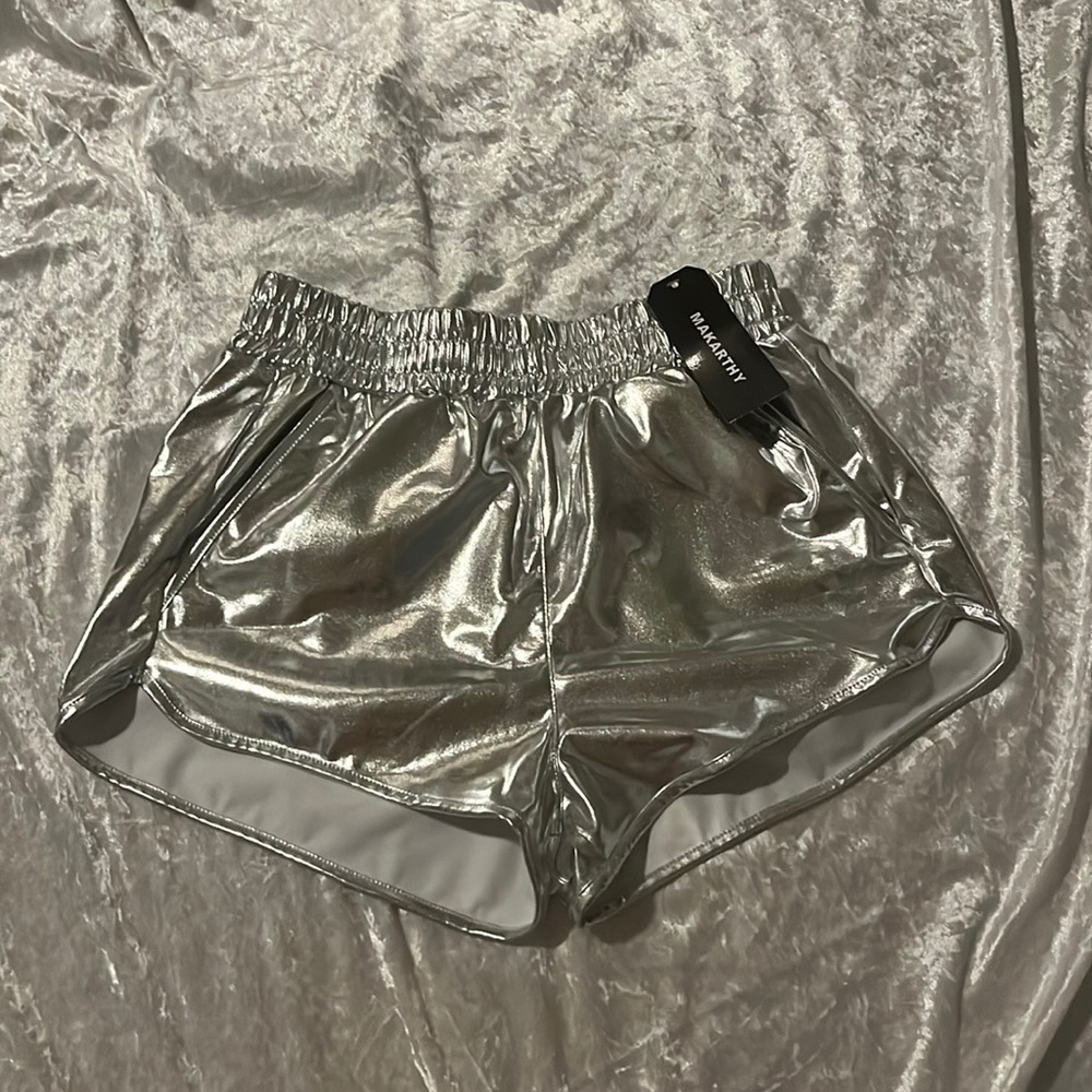 Brand New with Tags Metallic Silver Shorts Halloween